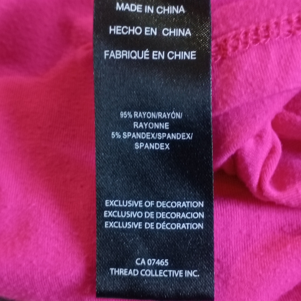 bebe Neon Pink Short Sleeve Tee with Rhinestone Logo - Picture 3 of 7